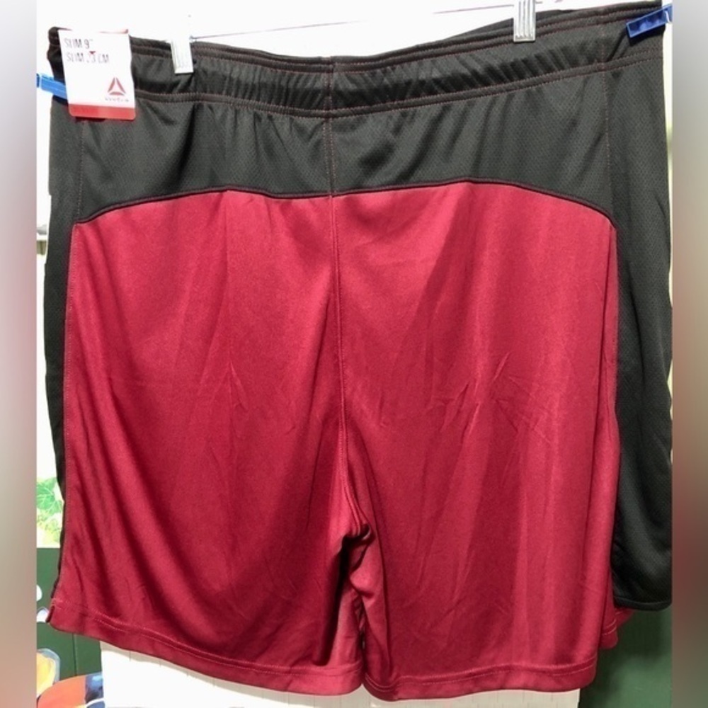 💠Reebok Amped Slim Polyester Garnet Training Basketball Shorts - Picture 9 of 13